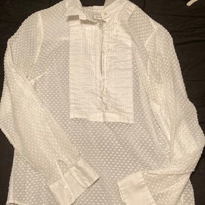 J crew Swiss dot blouse shirt size 8